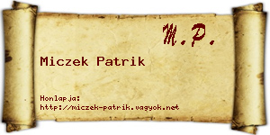 Miczek Patrik névjegykártya
